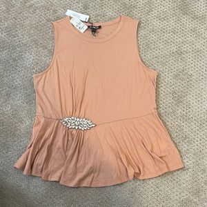 NWT Express Peplum Top with crystal detail.